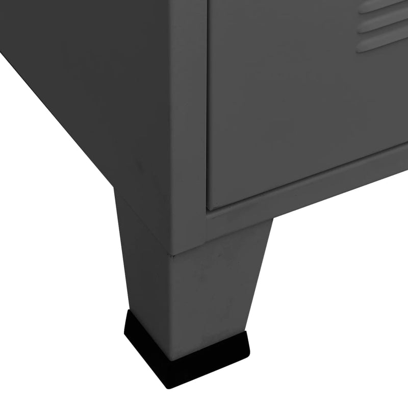 Aufbewahrungstruhe Industrial Anthrazit 75x40x115 cm Metall