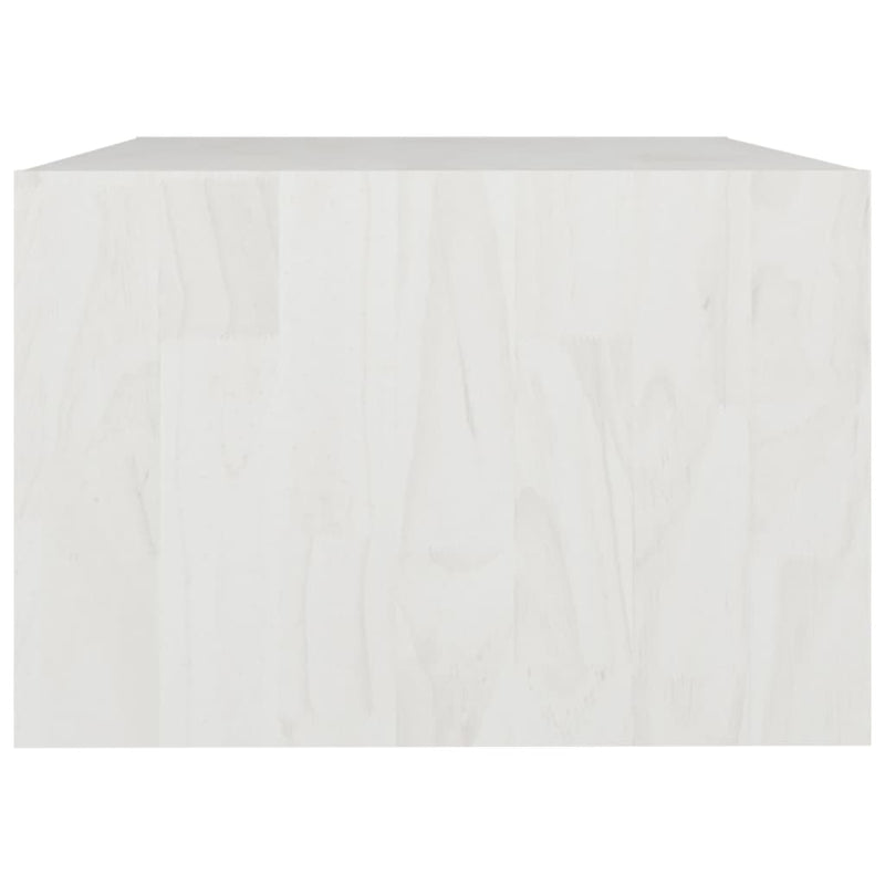 Couchtisch Weiß 75x50x33,5 cm Massivholz Kiefer