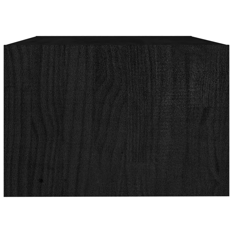 Couchtisch Schwarz 75x50x33,5 cm Massivholz Kiefer
