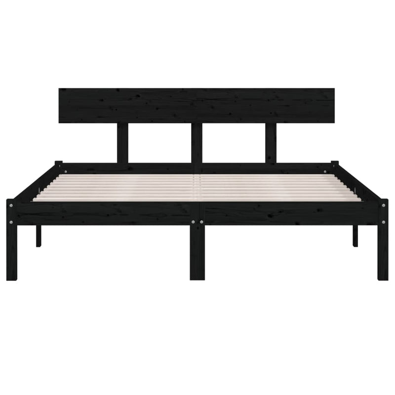 Massivholzbett Schwarz Kiefer 135x190 cm UK Double