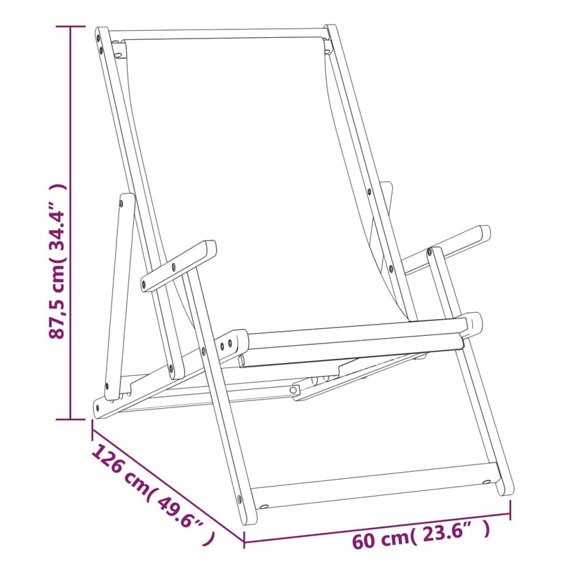 Strandstuhl Klappbar Massivholz Teak Blau