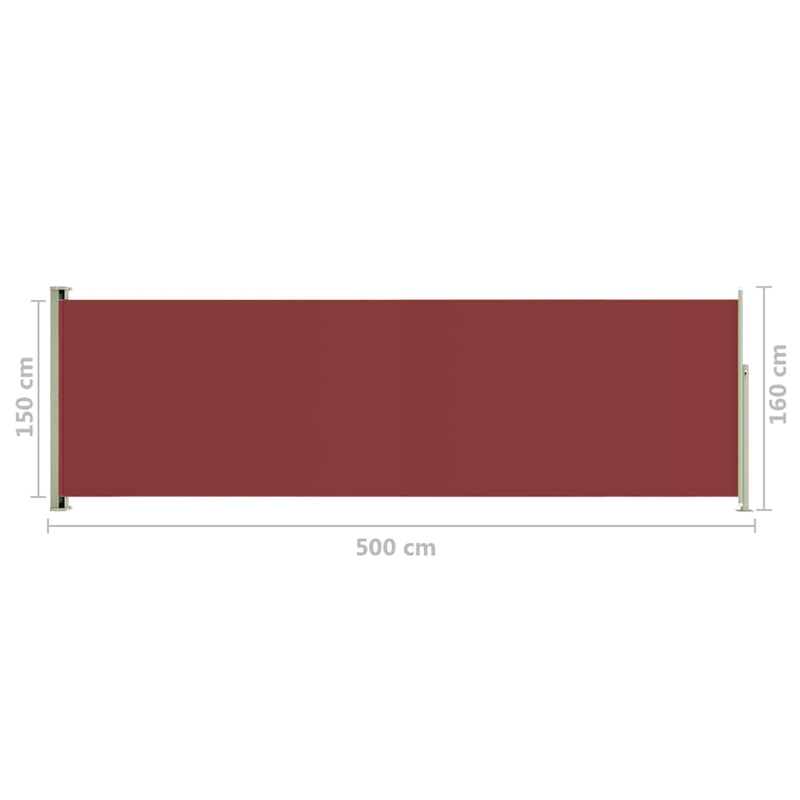 Seitenmarkise Ausziehbar 160x500 cm Rot