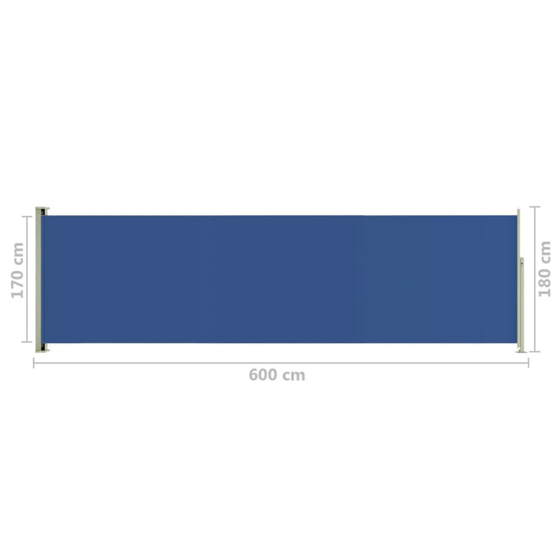Seitenmarkise Ausziehbar 180x600 cm Blau