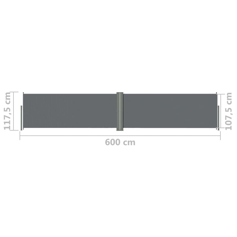 Seitenmarkise Ausziehbar Anthrazit 117x600 cm