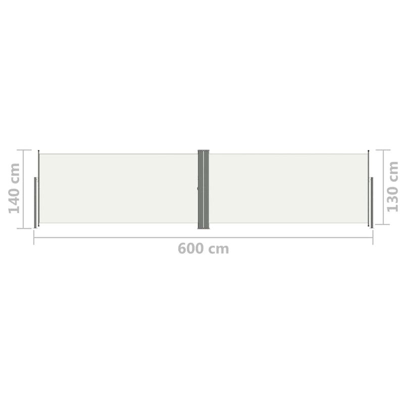 Seitenmarkise Ausziehbar Creme 140x600 cm