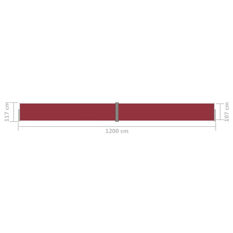 Seitenmarkise Ausziehbar Rot 117x1200 cm