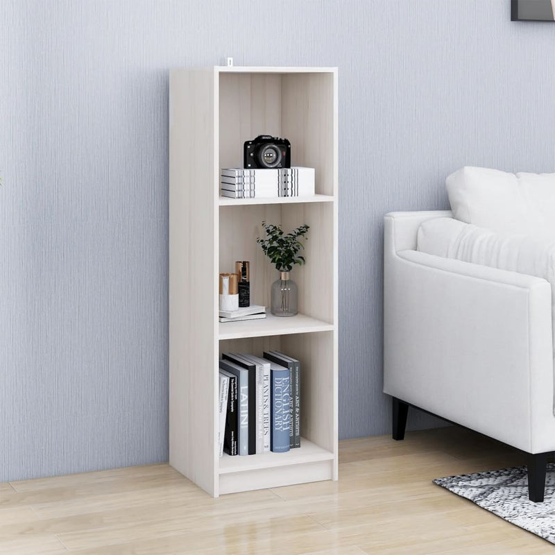 Bücherregal/Raumteiler Weiß 36x33x110 cm Massivholz Kiefer