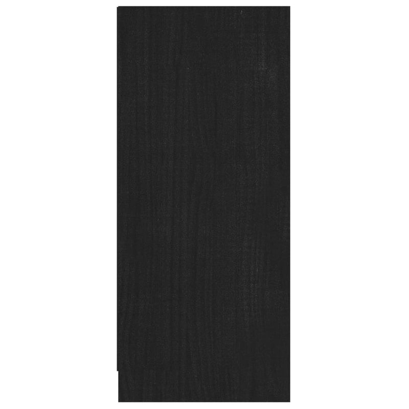 Sideboard Schwarz 70x33x76 cm Massivholz Kiefer