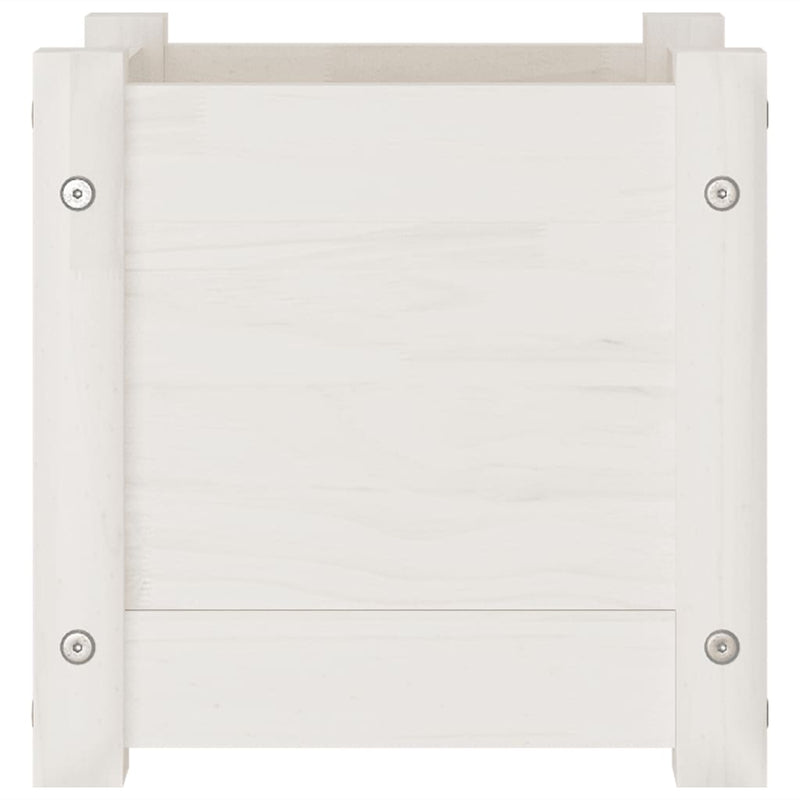 Pflanzkübel 2 Stk. Weiß 31x31x31 cm Massivholz Kiefer