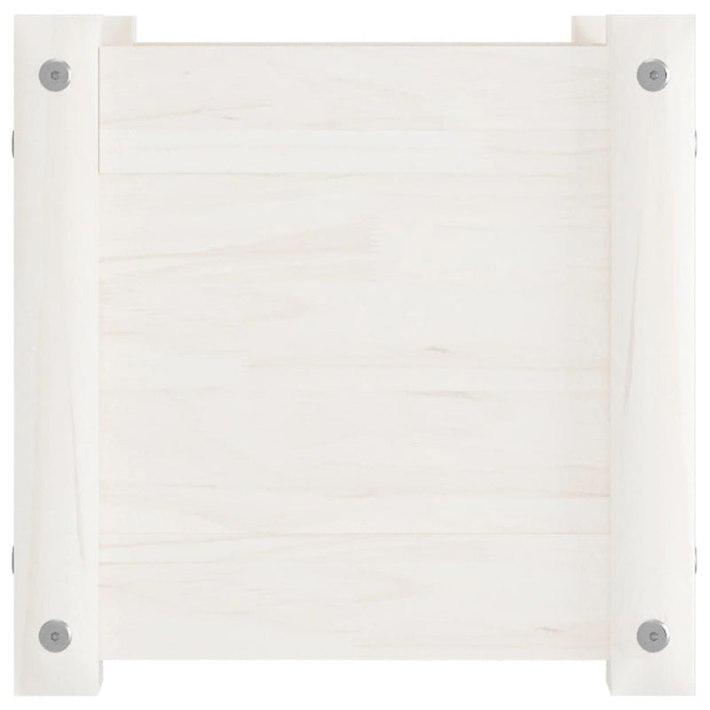 Pflanzkübel 2 Stk. Weiß 31x31x31 cm Massivholz Kiefer