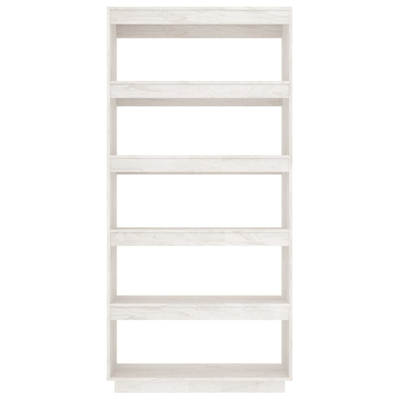 Bücherregal/Raumteiler Weiß 80x35x167 cm Massivholz Kiefer