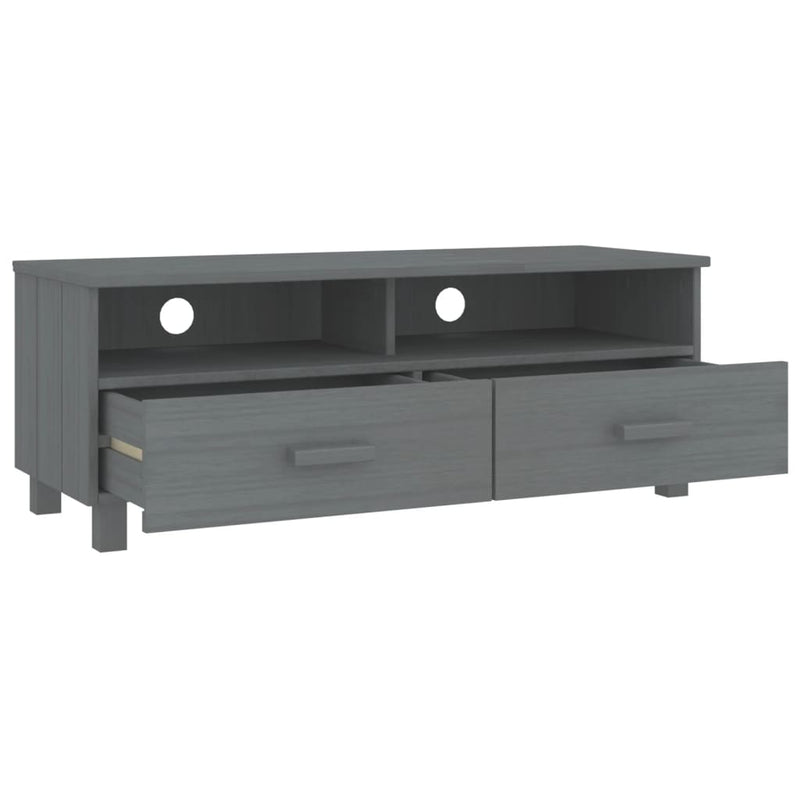 TV-Schrank Dunkelgrau 106x40x40 cm Massivholz Kiefer