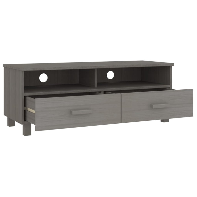 TV-Schrank Hellgrau 106x40x40 cm Massivholz Kiefer