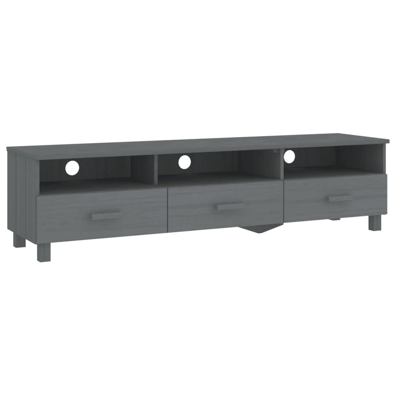 TV-Schrank Dunkelgrau 158x40x40 cm Massivholz Kiefer