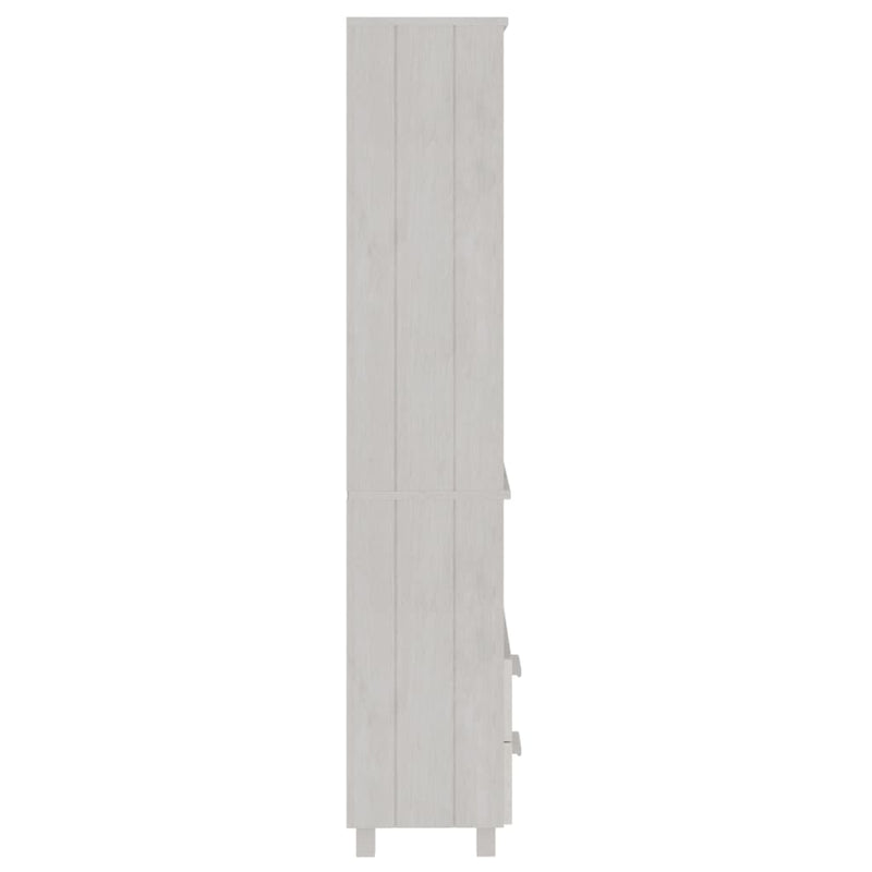 Highboard Weiß 60x35x180 cm Massivholz Kiefer