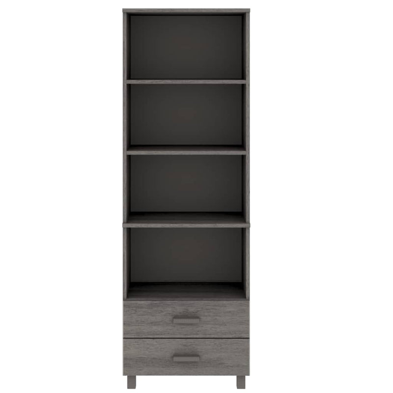 Highboard Hellgrau 60x35x180 cm Massivholz Kiefer