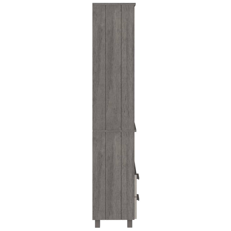 Highboard Hellgrau 60x35x180 cm Massivholz Kiefer