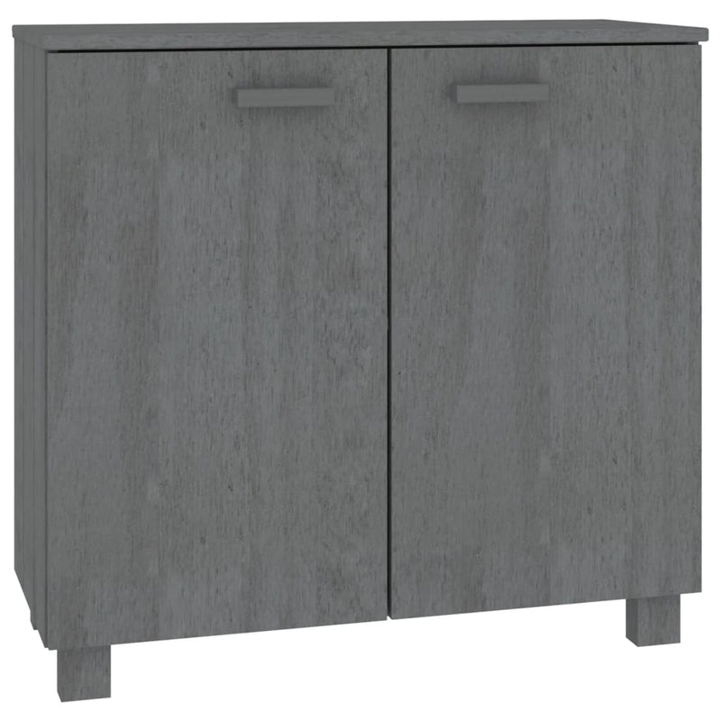 Sideboard Dunkelgrau 85x35x80 cm Massivholz Kiefer