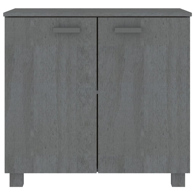 Sideboard Dunkelgrau 85x35x80 cm Massivholz Kiefer