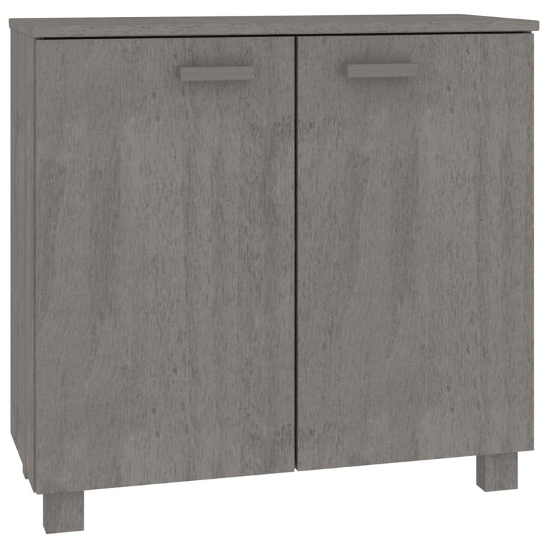 Sideboard Hellgrau 85x35x80 cm Massivholz Kiefer