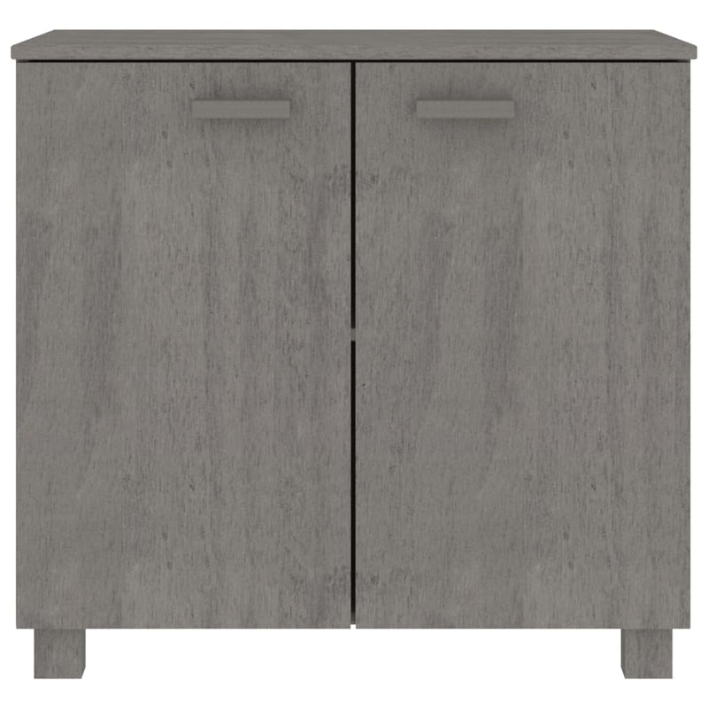 Sideboard Hellgrau 85x35x80 cm Massivholz Kiefer