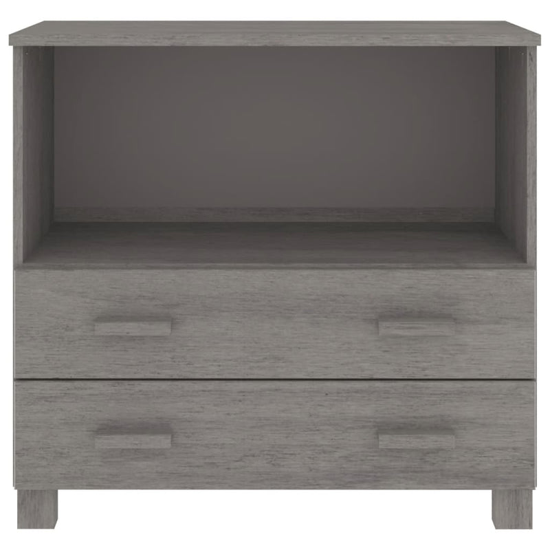 Sideboard Hellgrau 85x35x80 cm Massivholz Kiefer