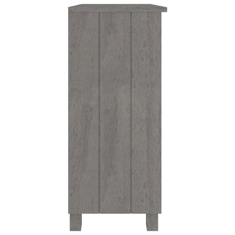 Sideboard Hellgrau 85x35x80 cm Massivholz Kiefer