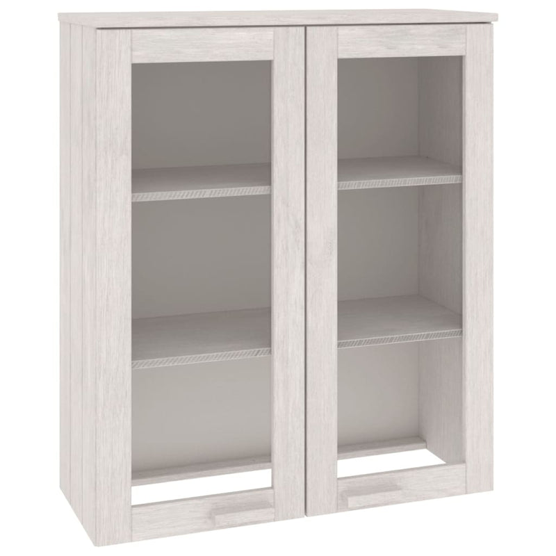 Aufsatz für Highboard Weiß 85x35x100 cm Massivholz Kiefer