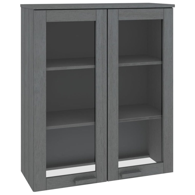 Aufsatz für Highboard Dunkelgrau 85x35x100 cm Massivholz Kiefer