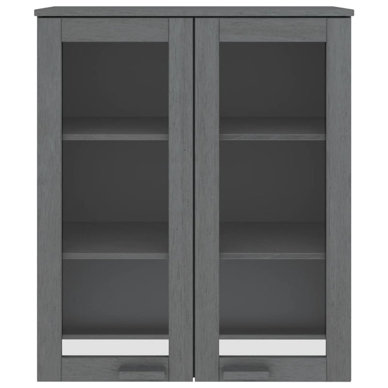 Aufsatz für Highboard Dunkelgrau 85x35x100 cm Massivholz Kiefer