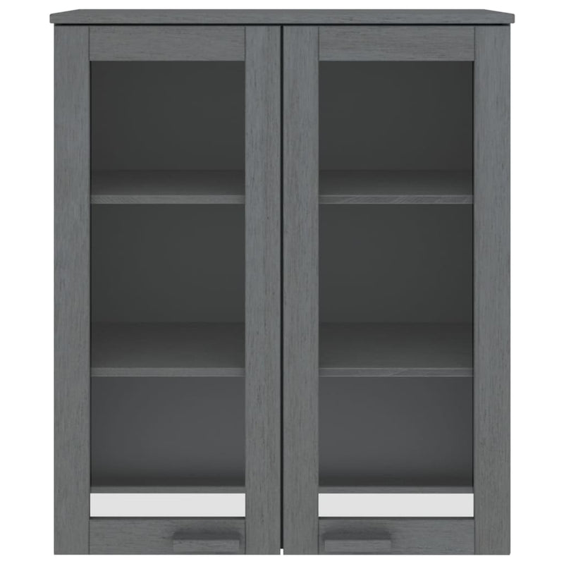 Aufsatz für Highboard Dunkelgrau 85x35x100 cm Massivholz Kiefer