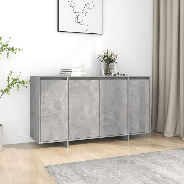 Sideboard Betongrau 135x41x75 cm Holzwerkstoff