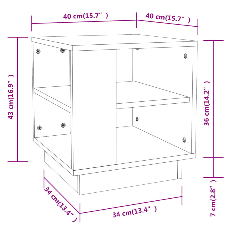 Couchtisch Betongrau 40x40x43 cm Holzwerkstoff