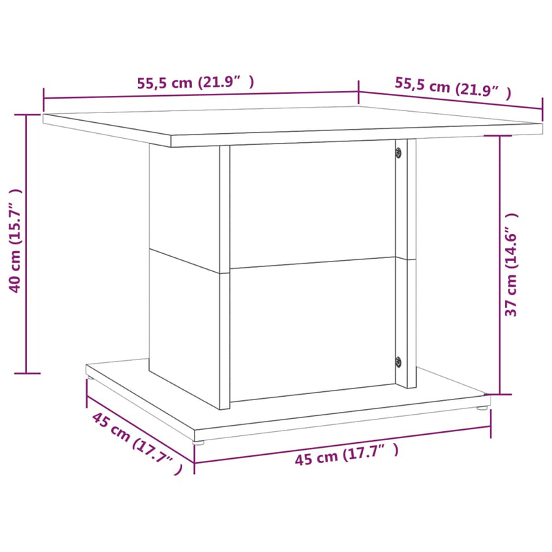 Couchtisch Sonoma-Eiche 55,5x55,5x40 cm Holzwerkstoff