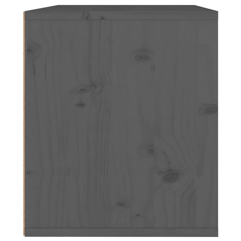 Wandschrank Grau 45x30x35 cm Massivholz Kiefer