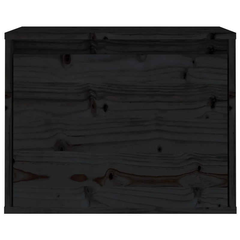 Wandschrank Schwarz 45x30x35 cm Massivholz Kiefer