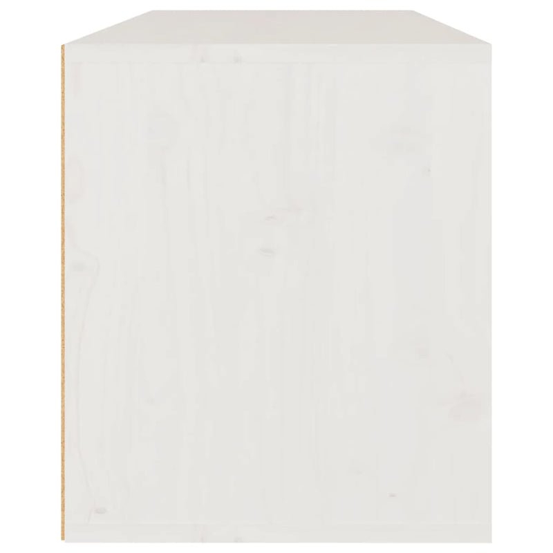Wandschrank Weiß 80x30x35 cm Massivholz Kiefer