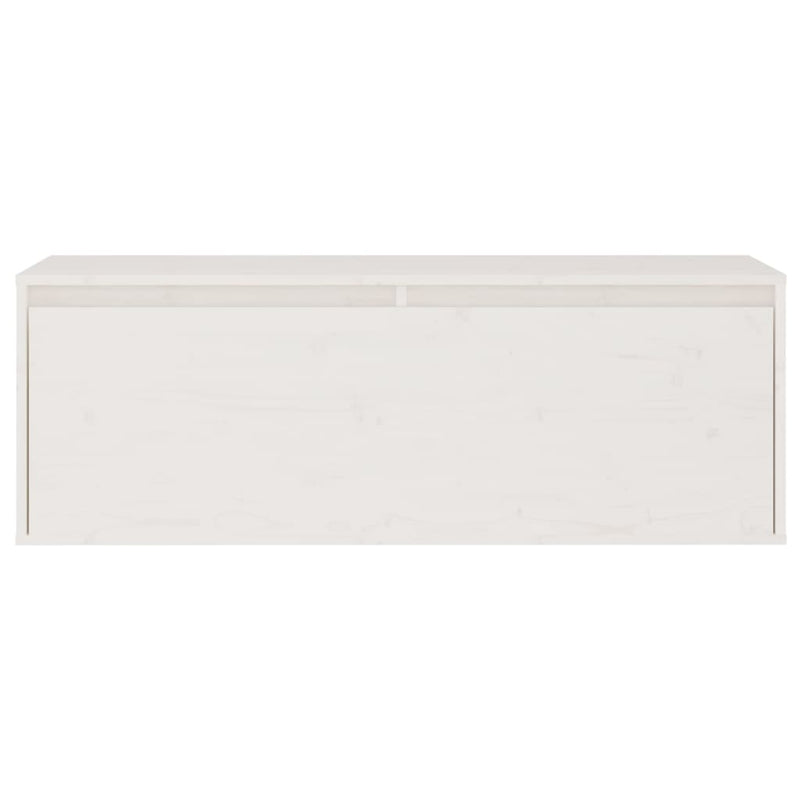 Wandschrank Weiß 100x30x35 cm Massivholz Kiefer