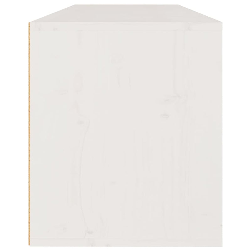 Wandschrank Weiß 100x30x35 cm Massivholz Kiefer