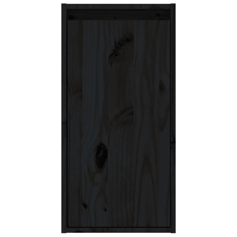 Wandschränke 2 Stk. Schwarz 30x30x60 cm Massivholz Kiefer