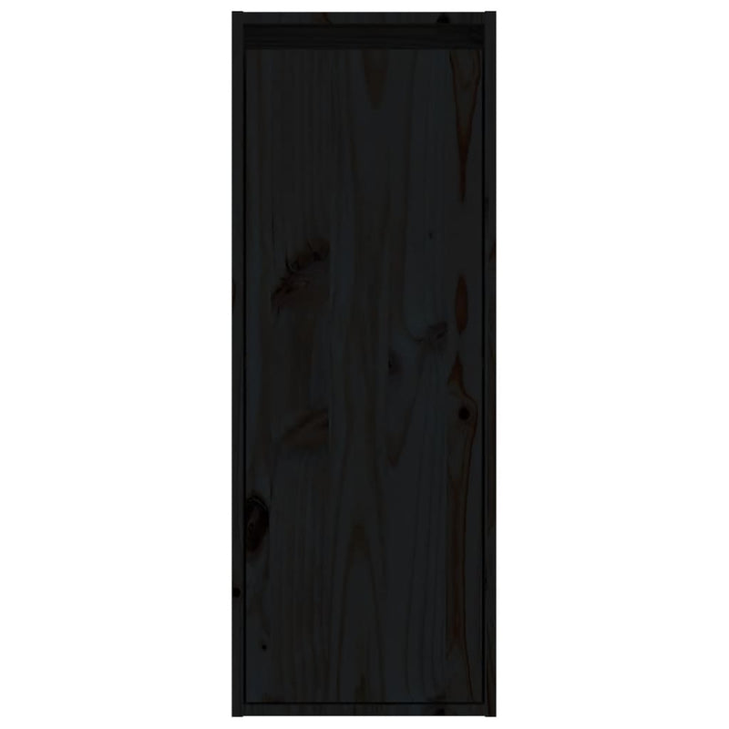 Wandschrank Schwarz 30x30x80 cm Massivholz Kiefer