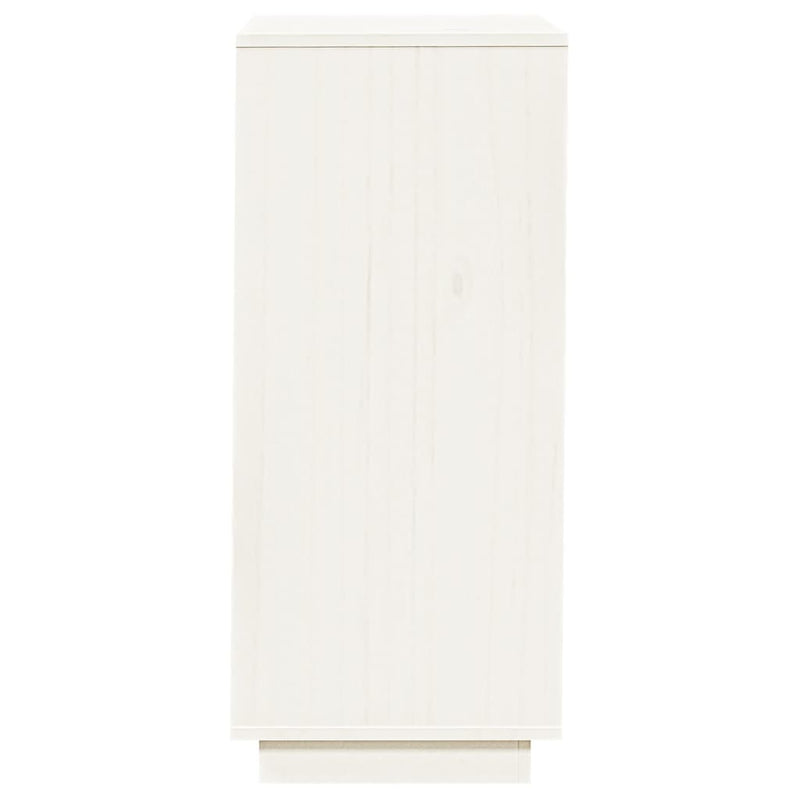 Schuhschrank Weiß 35x35x80 cm Massivholz Kiefer
