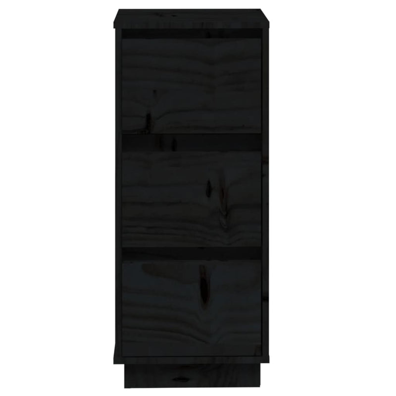 Sideboards 2 Stk. Schwarz 32x34x75 cm Massivholz Kiefer