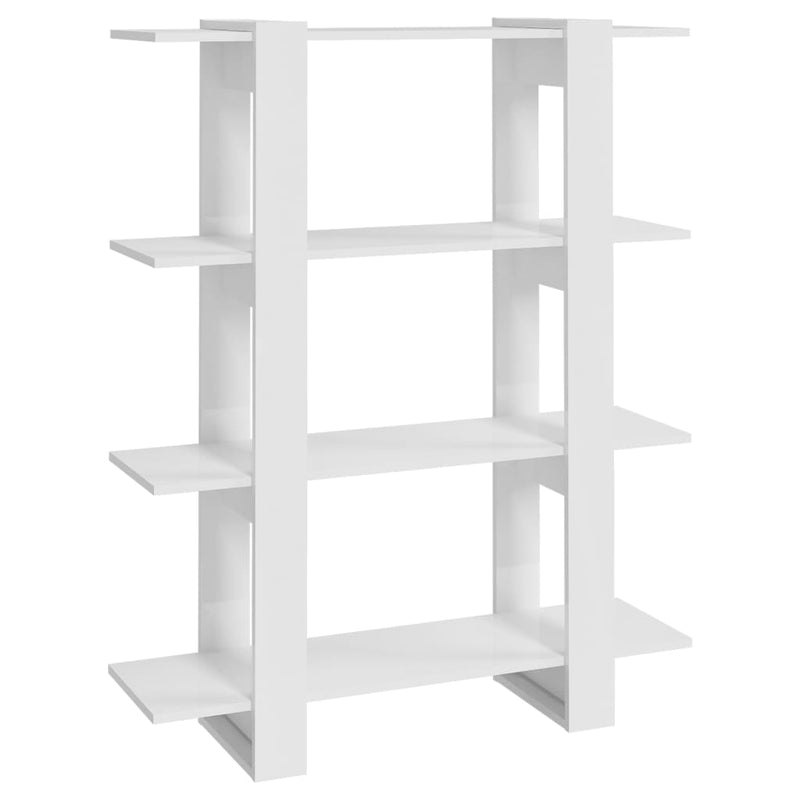 Bücherregal/Raumteiler Hochglanz-Weiß 100x30x123,5 cm