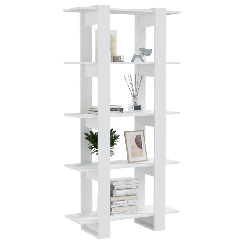 Bücherregal/Raumteiler Weiß 80x30x160 cm Holzwerkstoff