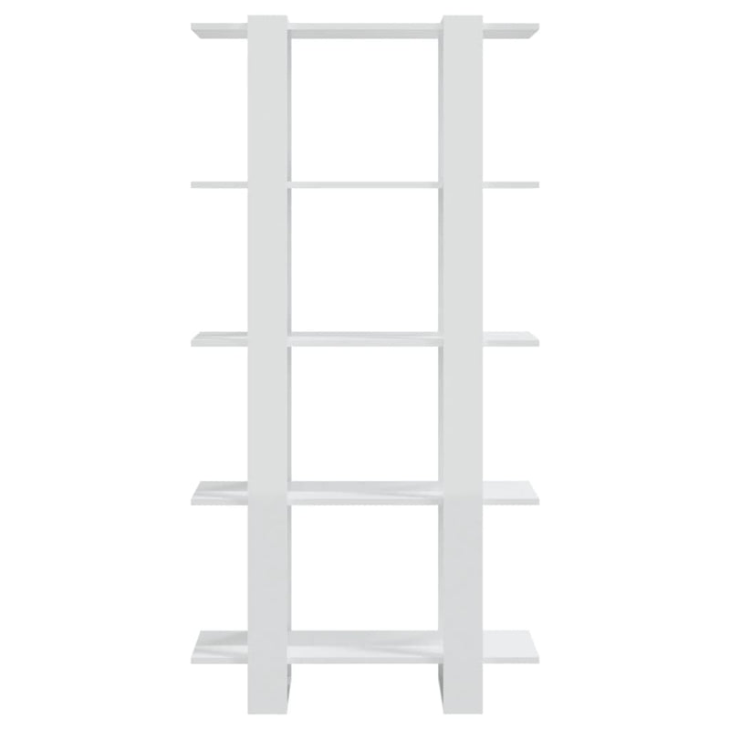 Bücherregal/Raumteiler Hochglanz-Weiß 80x30x160 cm
