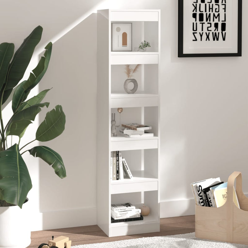 Bücherregal/Raumteiler Hochglanz-Weiß 40x30x166 cm