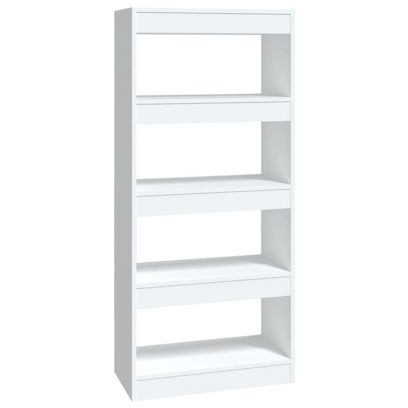 Bücherregal/Raumteiler Hochglanz-Weiß 60x30x135cm Holzwerkstoff