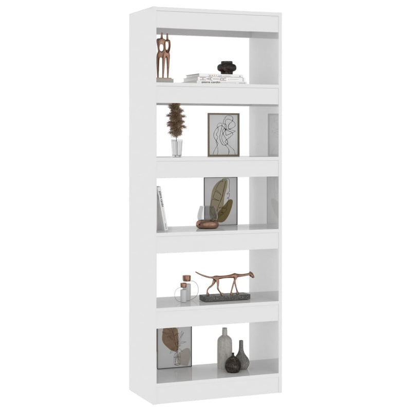 Bücherregal/Raumteiler Hochglanz-Weiß 60x30x166cm Holzwerkstoff