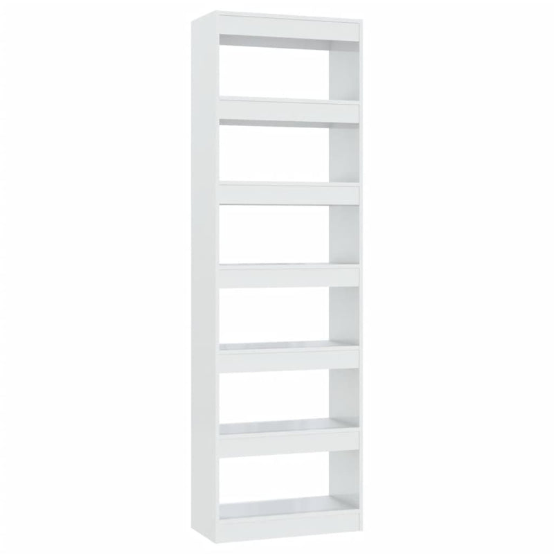 Bücherregal/Raumteiler Hochglanz-Weiß 60x30x198cm